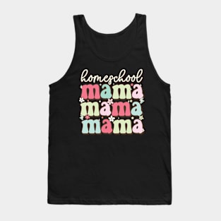 Proud homeschool mama groovy design homeschool mom Tank Top